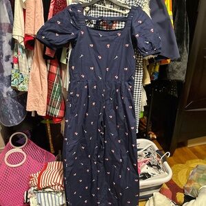 Navy Blue Floral EIFFEL TOWER ROMPER